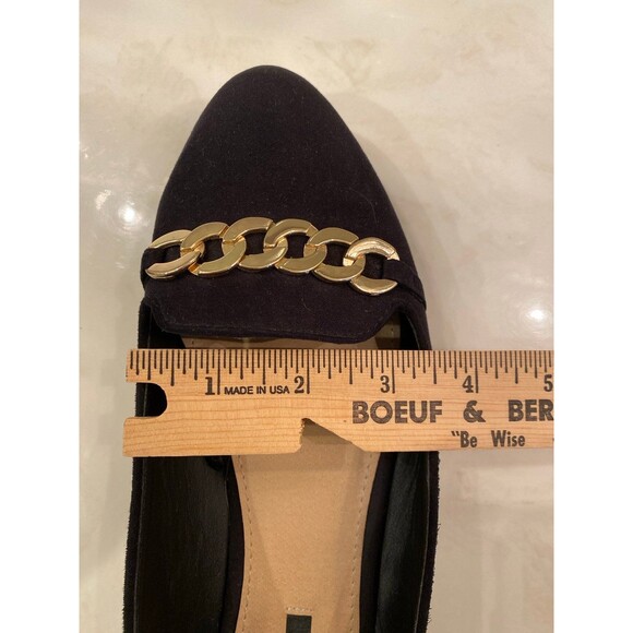 Flats Forever 21 Shoe Size ?? 8 - 8.5 Faux Suede Outer Almond Toe Gold Hardware - Picture 11 of 12